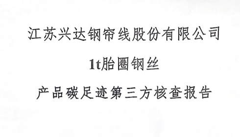 江蘇興達鋼簾線股份有限公司胎圈鋼絲產品碳足跡第三方核查報告